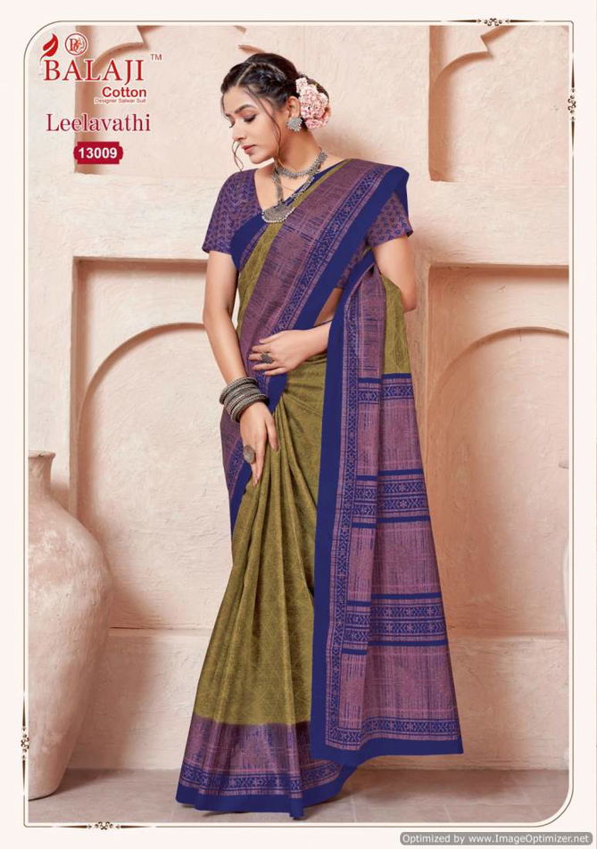 Leelavathi Vol 13 By Balaji Pure Cotton Printed Saree Wholesale Suppliers In India